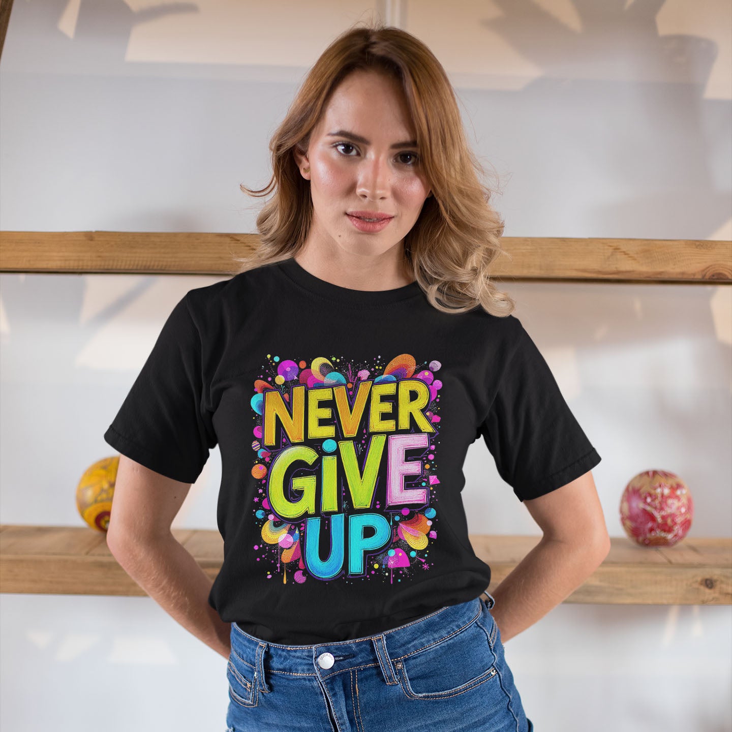 NEVER GIVE UP Short-Sleeve Unisex T-Shirt - souverista