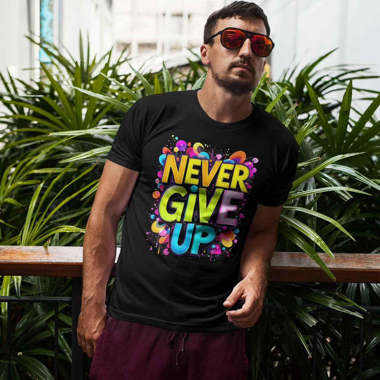 NEVER GIVE UP Short-Sleeve Unisex T-Shirt - souverista