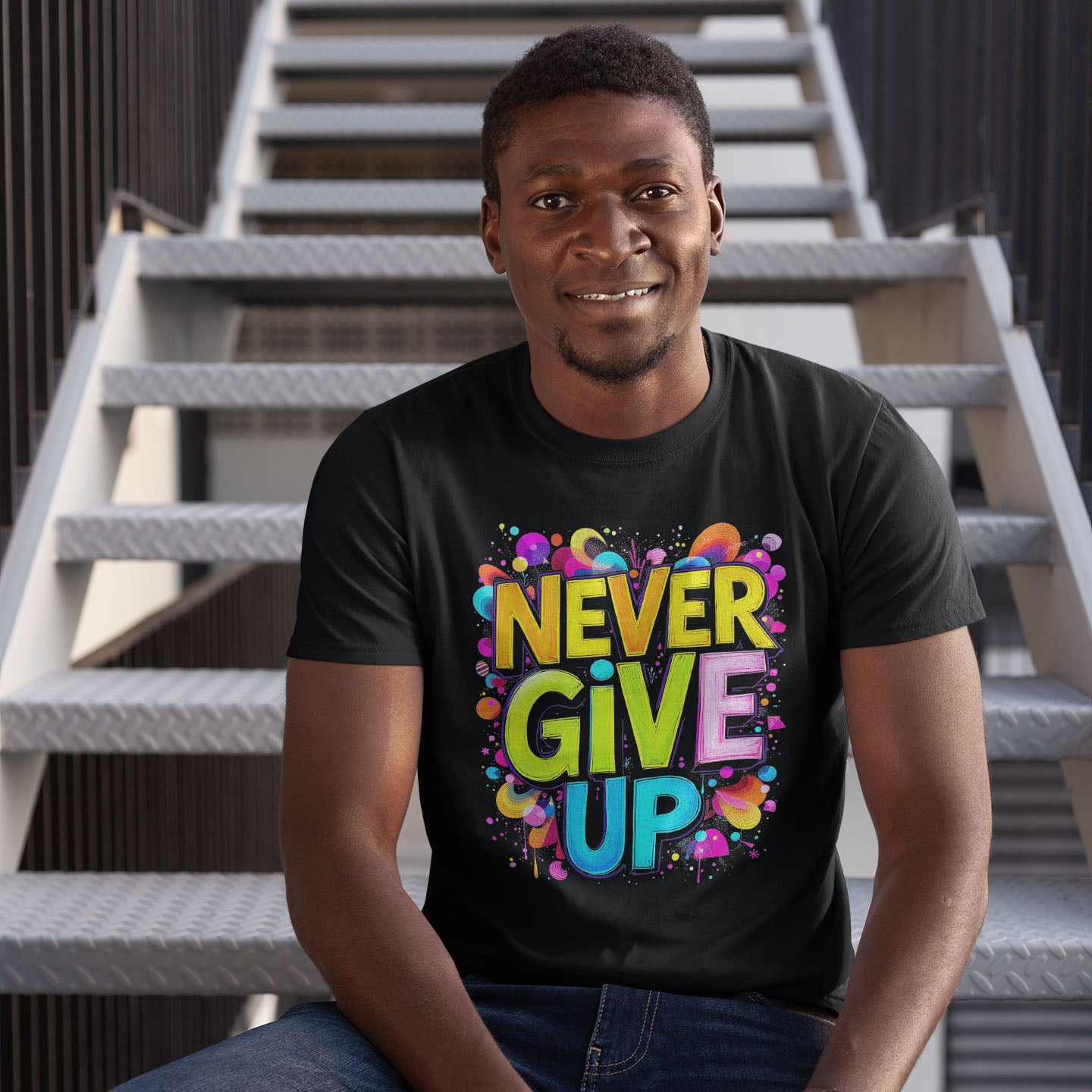 NEVER GIVE UP Short-Sleeve Unisex T-Shirt - souverista