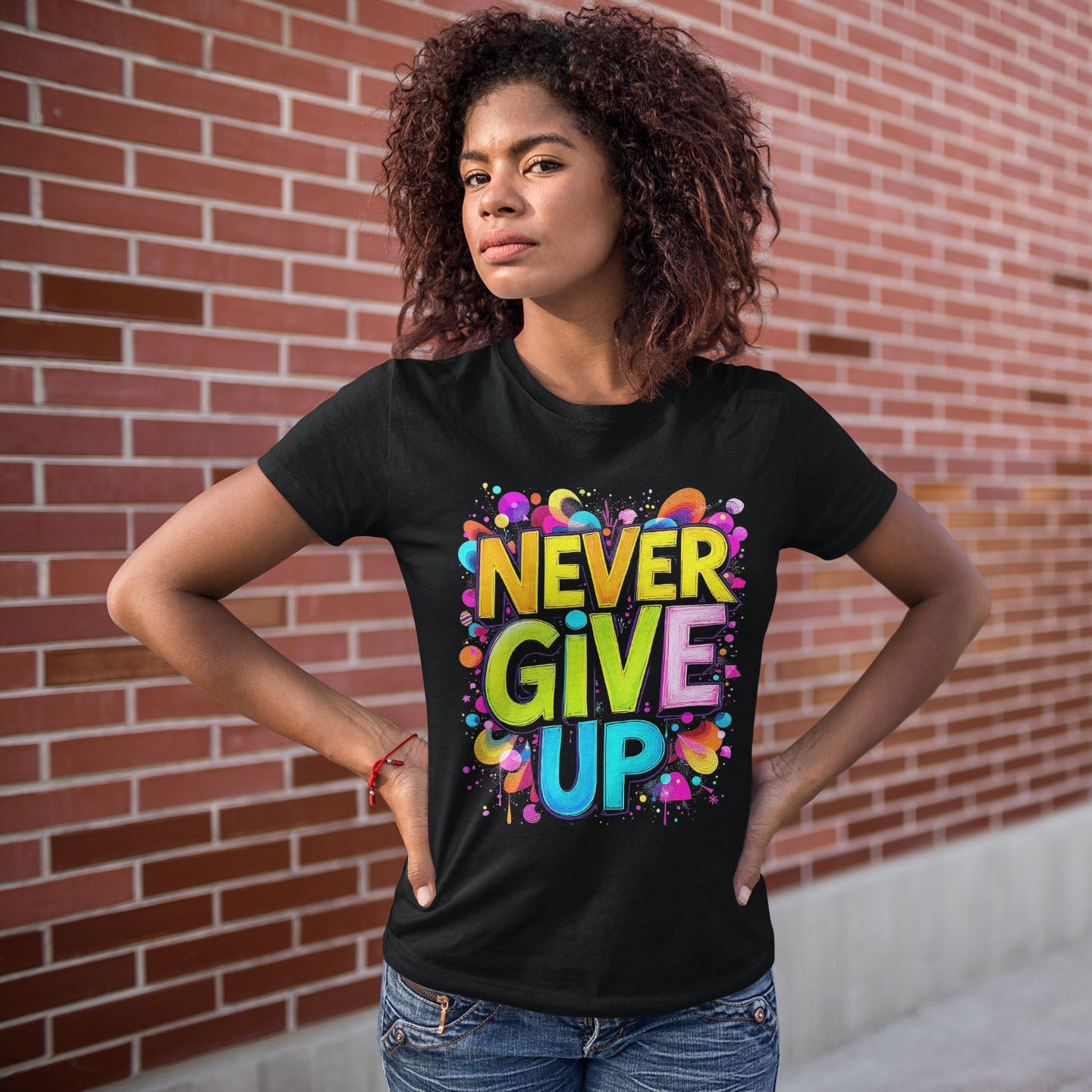 NEVER GIVE UP Short-Sleeve Unisex T-Shirt - souverista