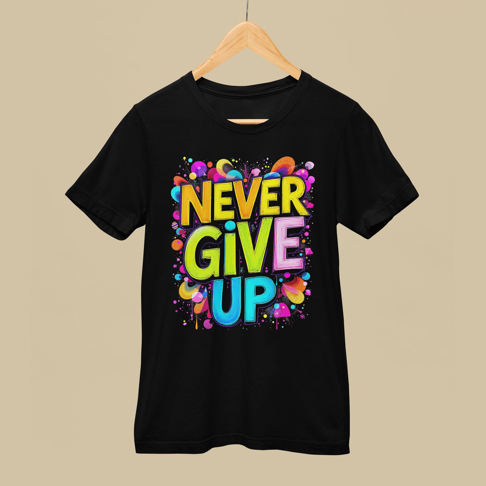 NEVER GIVE UP Short-Sleeve Unisex T-Shirt - souverista