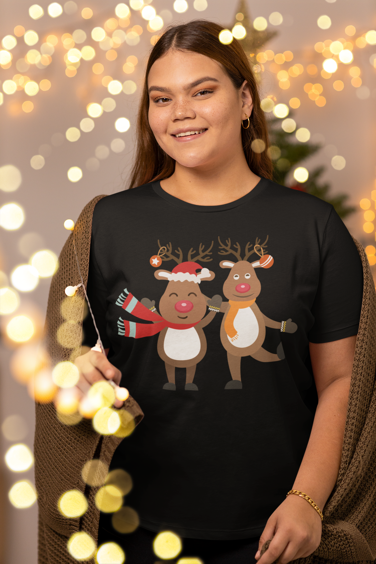 Frohe Weihnachten, Renntier T-Shirt, Kurzärmeliges Unisex-T-Shirt