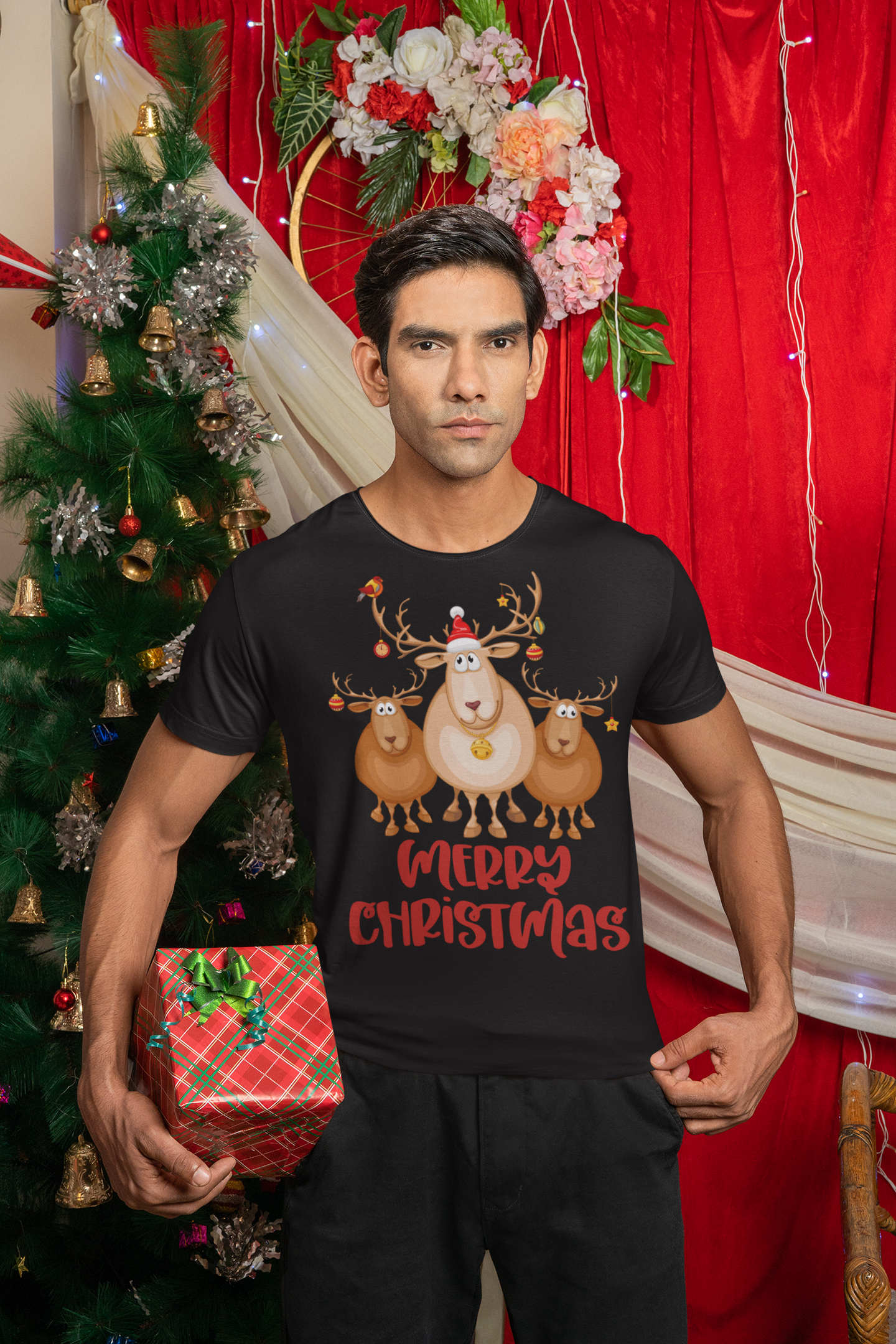 Merry christmas, Weihnachtsmann T-Shirt, Weihnachten Shirt, Geschenk Weihnachten, personalisiertes T-Shirt, Kurzärmeliges Unisex-T-Shirt - souverista