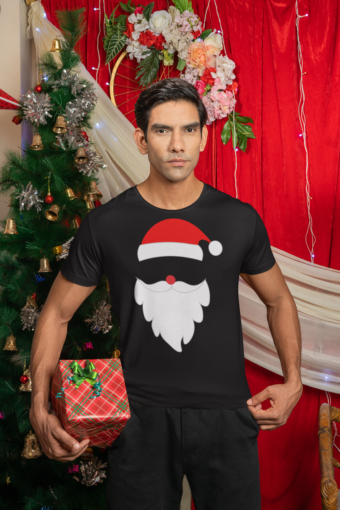 Cool Santa Claus, merry christmas, Kurzärmeliges Unisex-T-Shirt