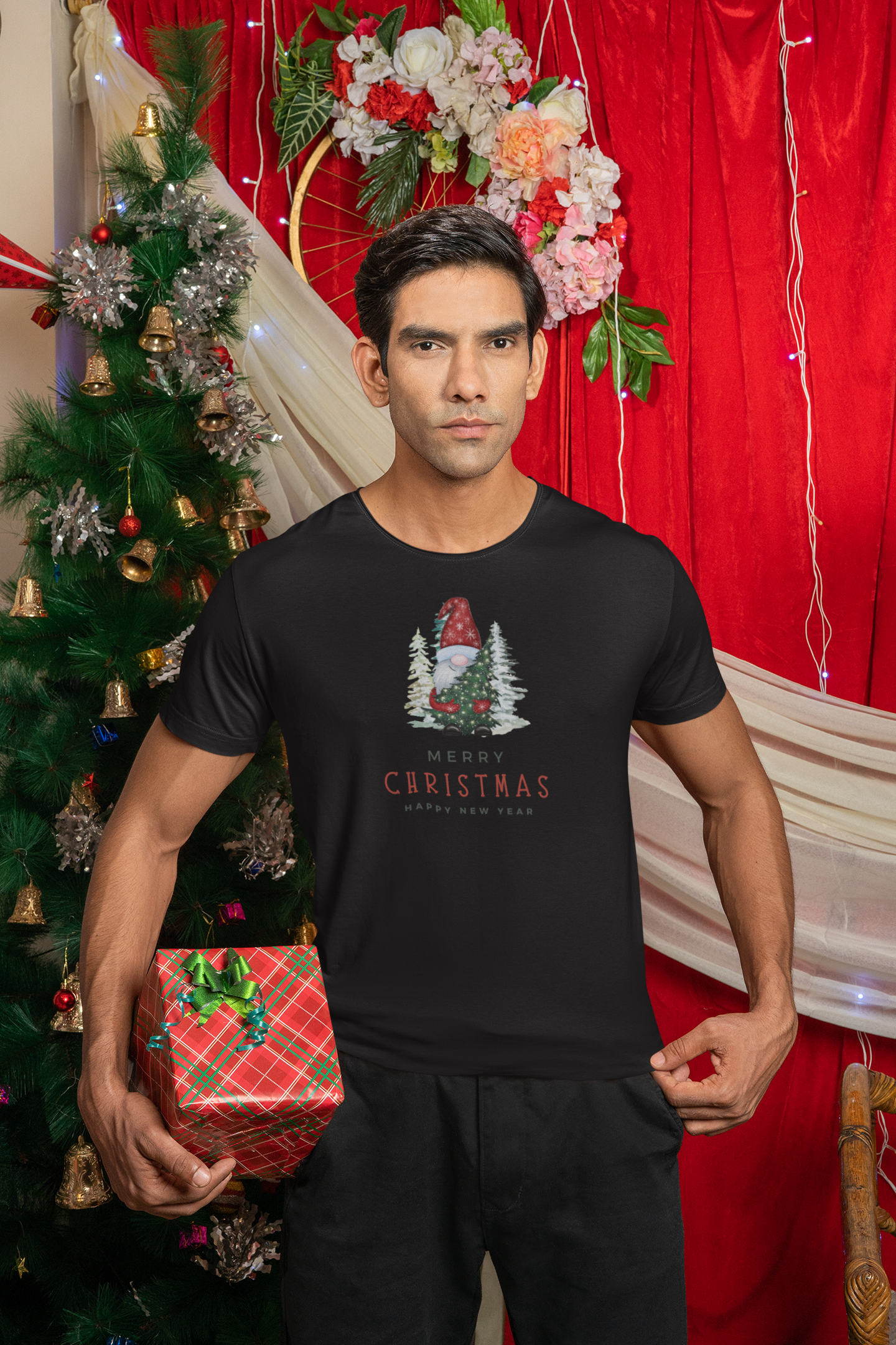 Merry christmas, happy new year, Kurzärmeliges Unisex-T-Shirt