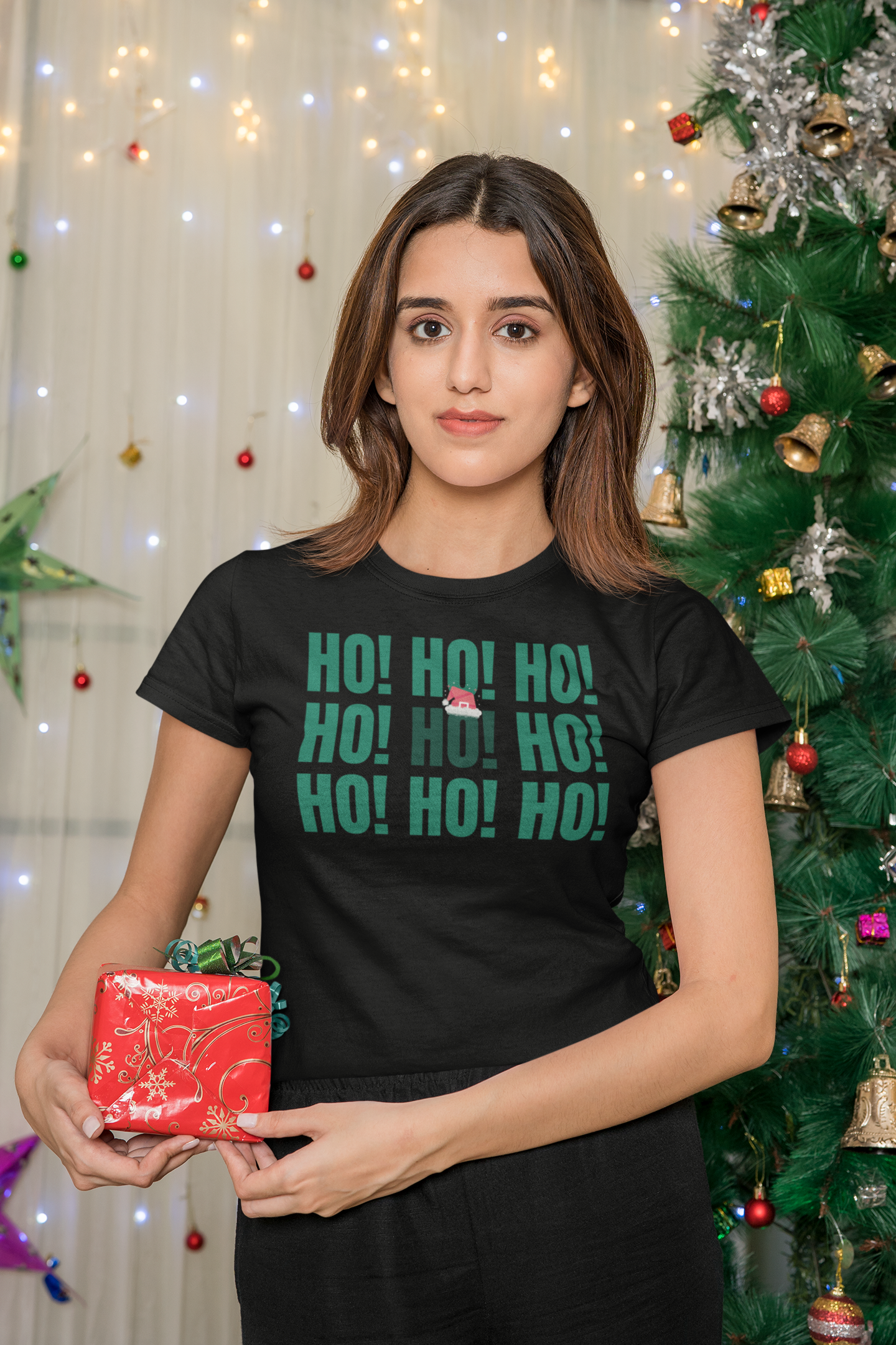 HOHOHO, Weihnachtsmann T-Shirt, Weihnachten Shirt, Geschenk Weihnachten, personalisiertes T-Shirt, Kurzärmeliges Unisex-T-Shirt