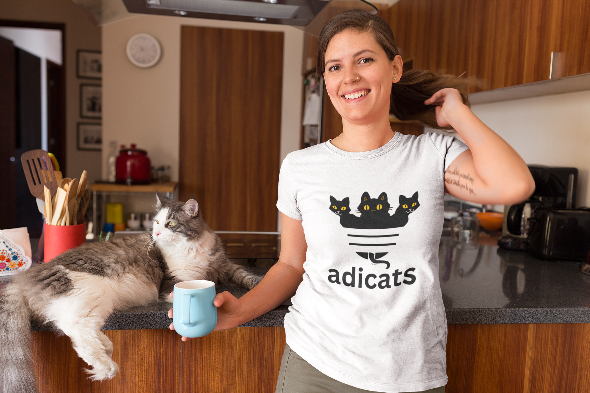 adicats T-Shirt, unisex Katzen T-Shirt - souverista