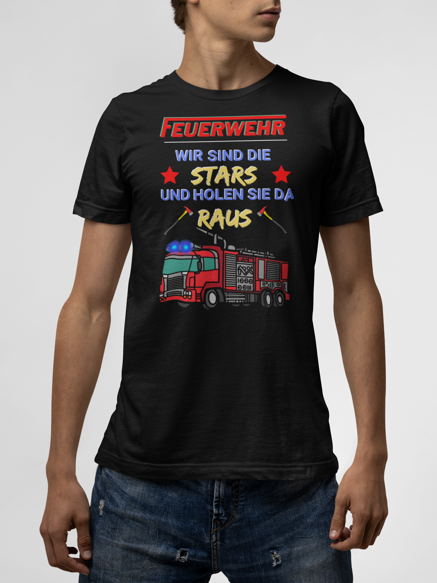 Feuerwehr - Wir sind die Stars und holen Sie da raus Unisex-T-Shirt - souverista