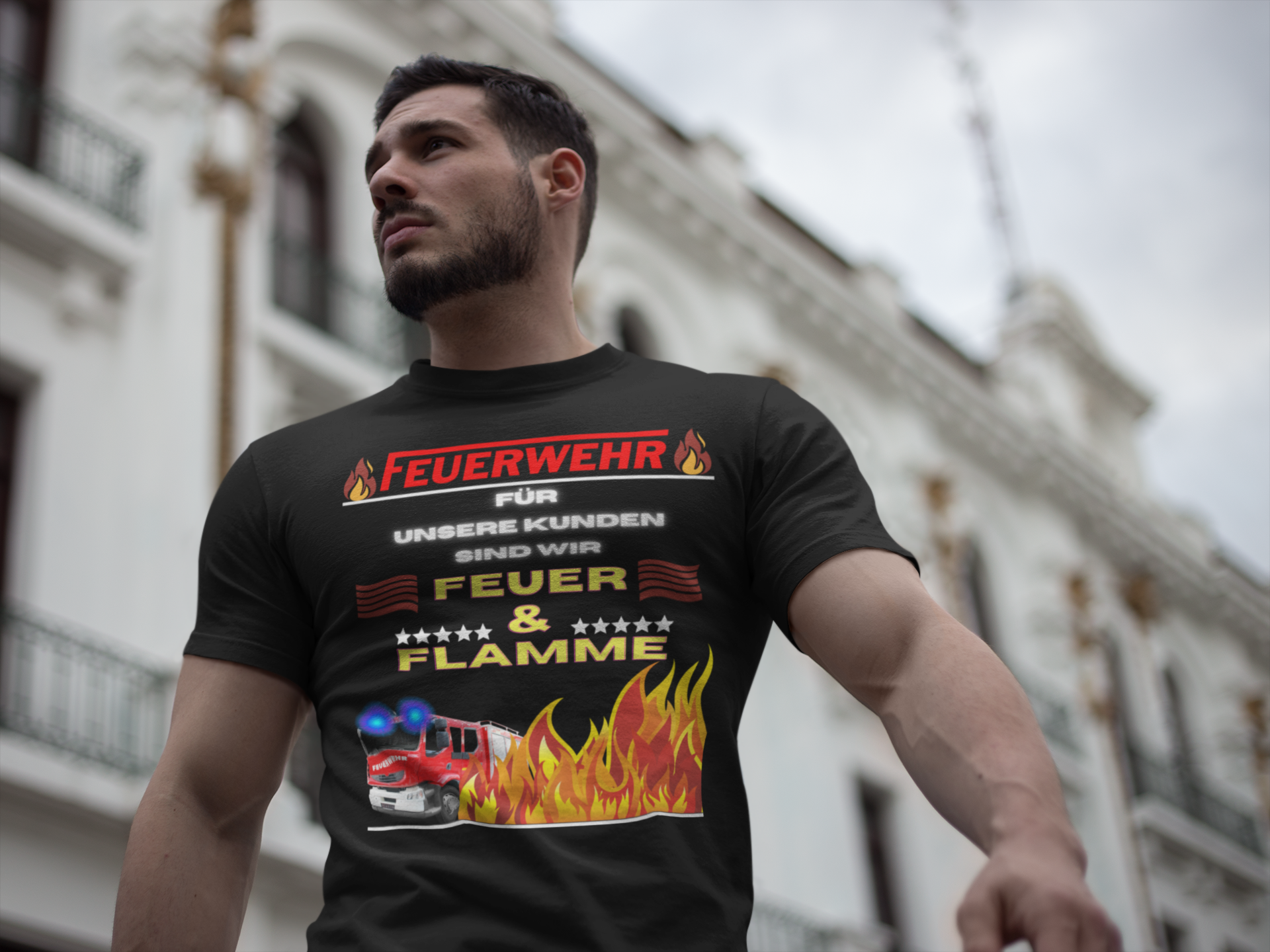 Feuerwehr Feuer und Flamme Unisex-T-Shirt - souverista