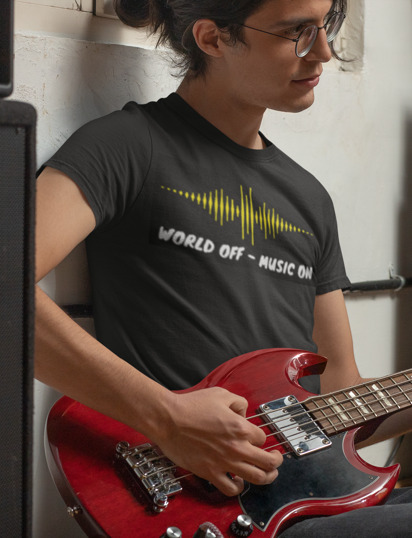 World off Music on, World off, Music on, Music T-Shirt, DJ T-Shirt, T-Shirt printing - souverista