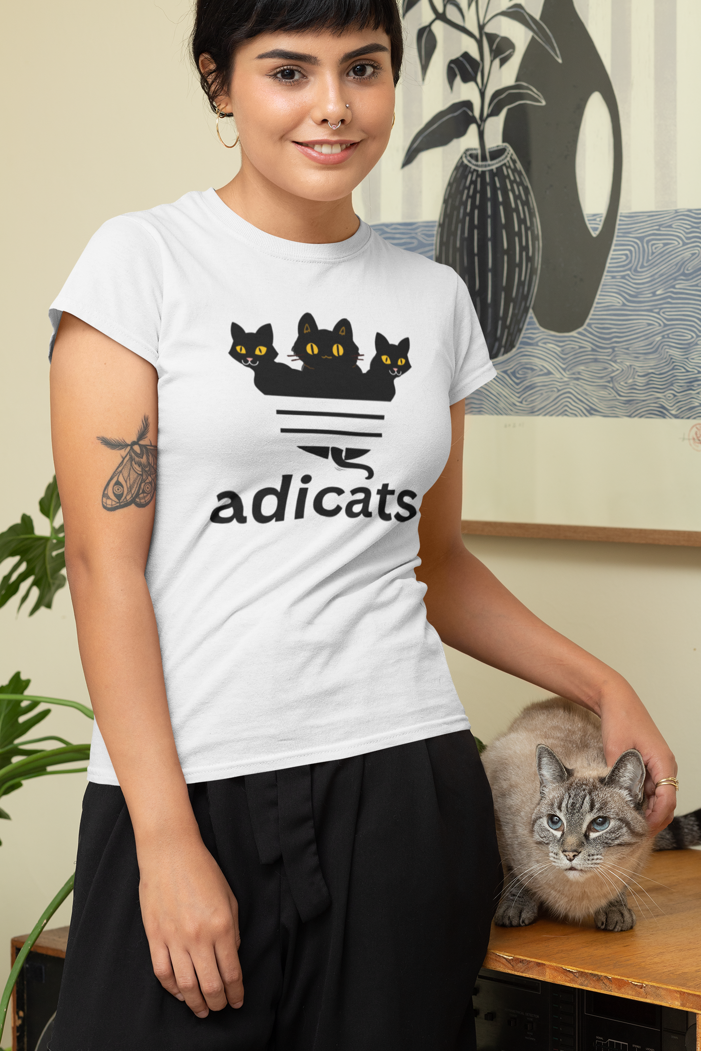 adicats T-Shirt, unisex Katzen T-Shirt - souverista