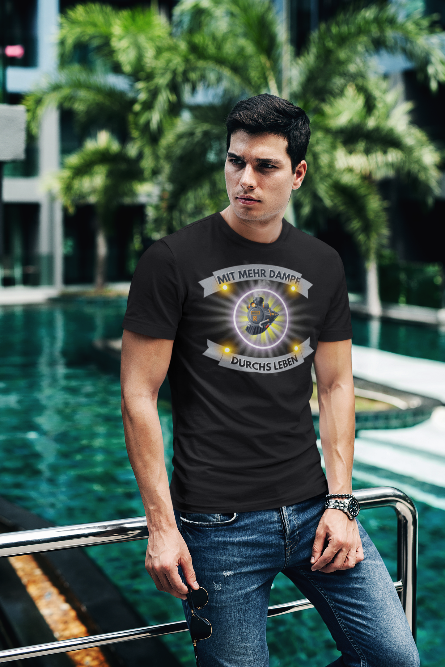 Mit mehr Dampf durchs Leben Unisex-T-Shirt - souverista