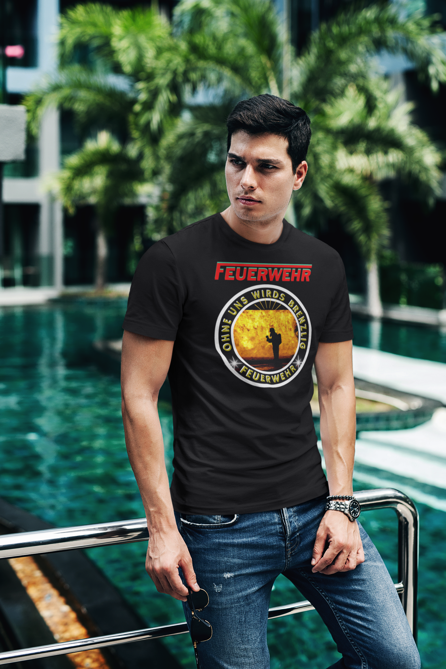 Feuerwehr ohne uns wirds brenzlig Unisex-T-Shirt - souverista