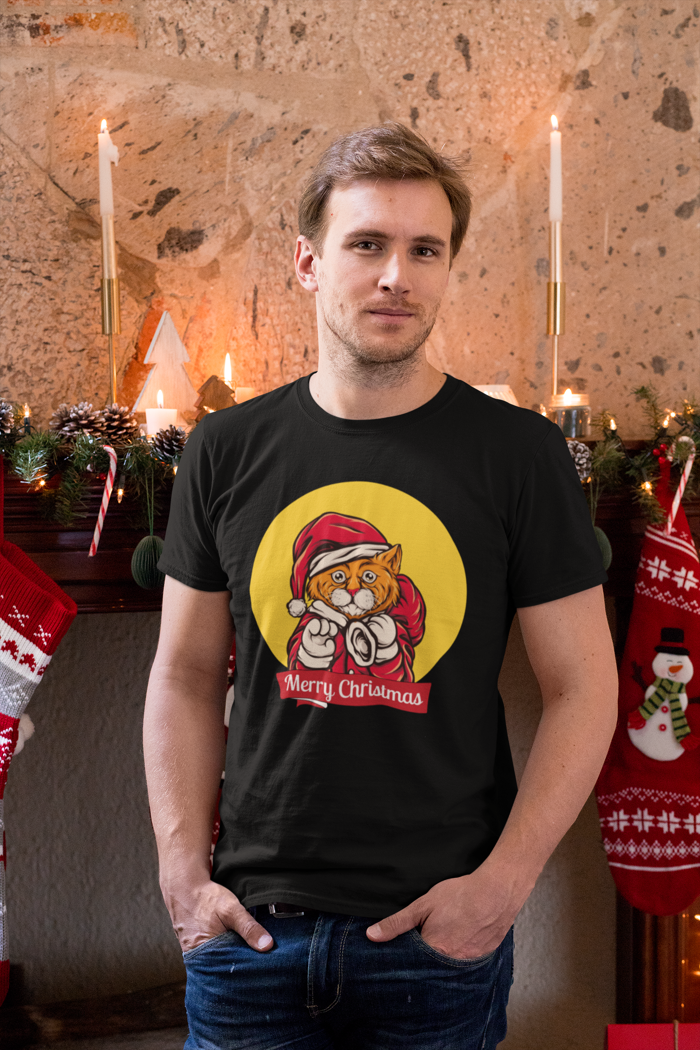 Holy cat, merry christmas, Short-Sleeve Unisex T-Shirt - souverista