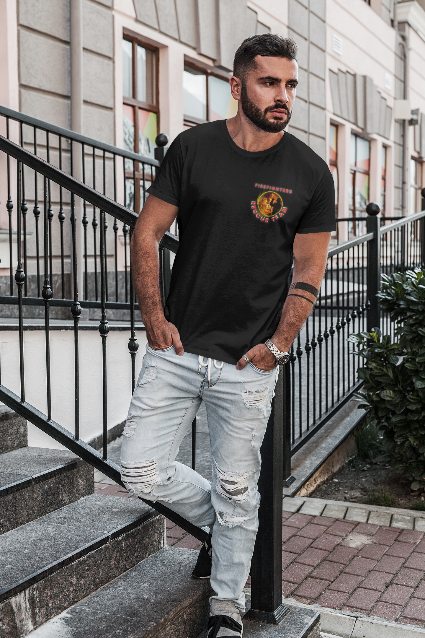 Fire fighters rescue team Unisex-T-Shirt - souverista