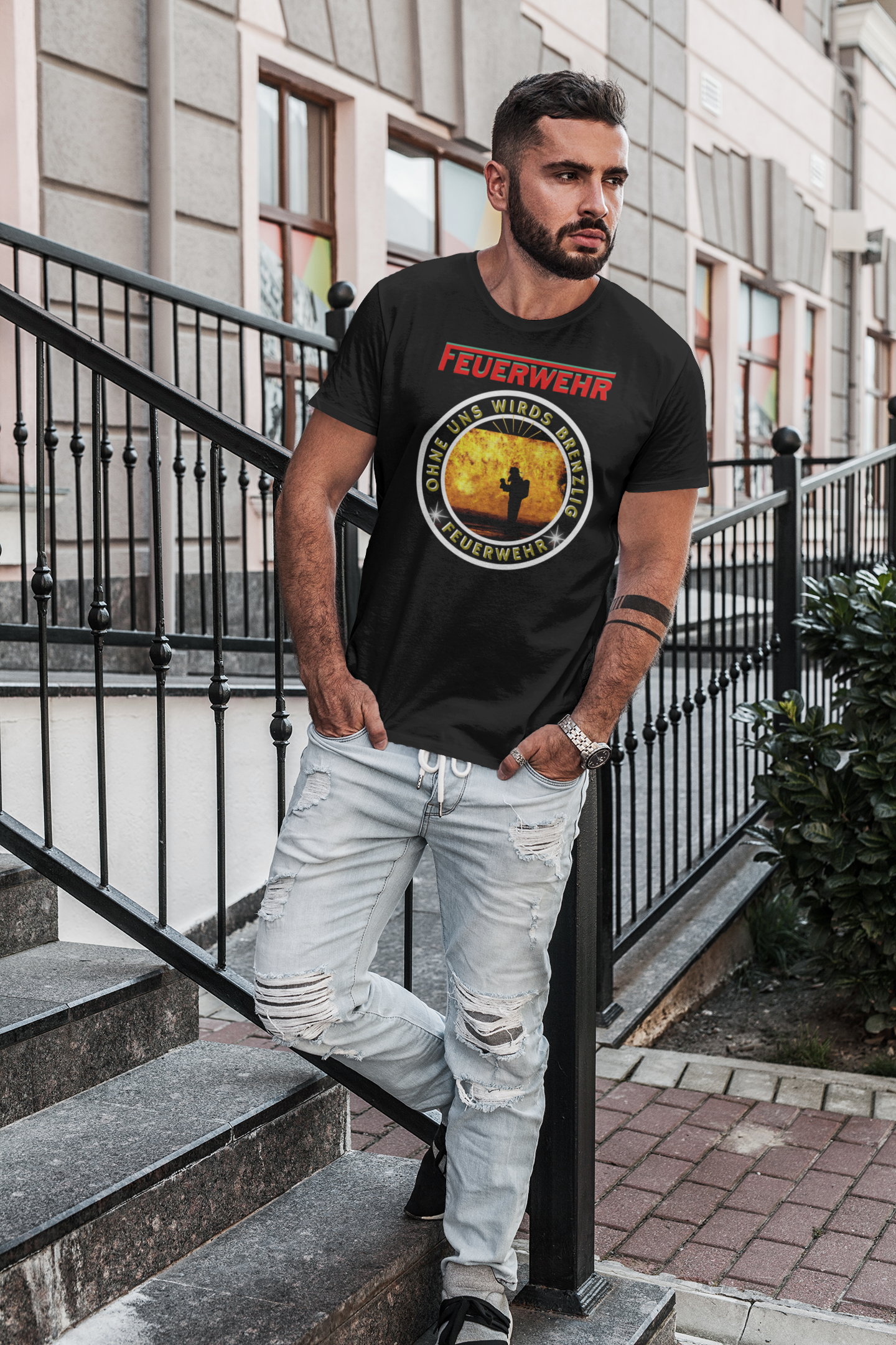 Feuerwehr ohne uns wirds brenzlig Unisex-T-Shirt - souverista