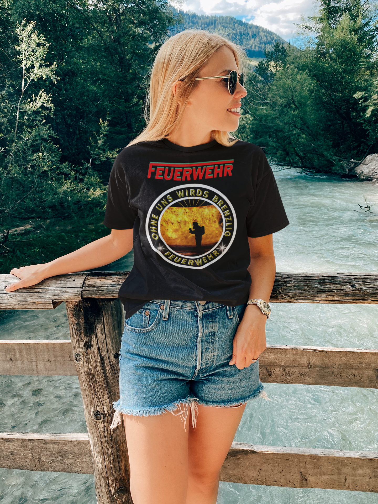 Feuerwehr ohne uns wirds brenzlig Unisex-T-Shirt - souverista