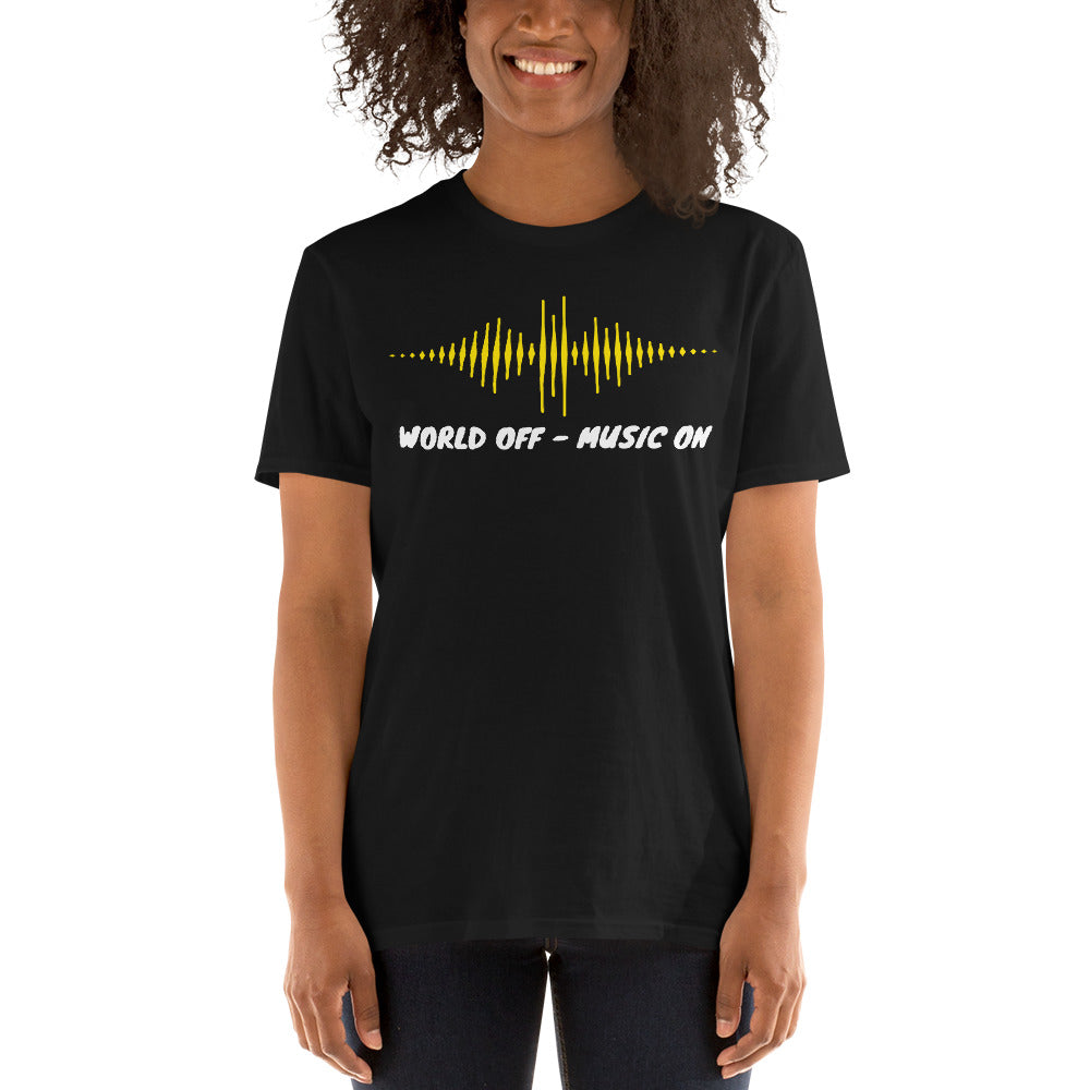 World off Music on, World off, Music on, Music T-Shirt, DJ T-Shirt, T-Shirt printing - souverista