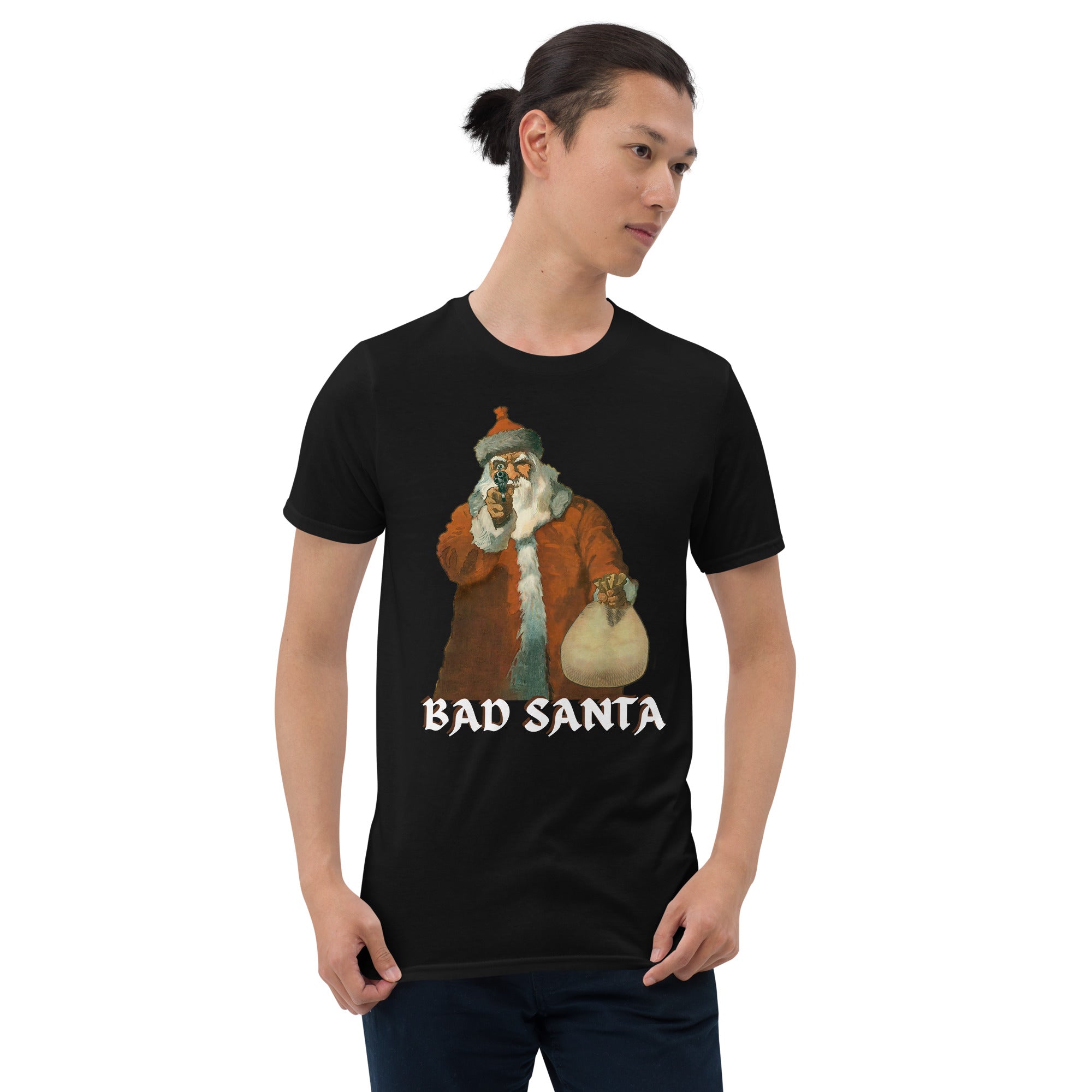 Bad Santa,  christmas shirt, holy night, sleeve t-shirt, Kurzärmeliges Unisex-T-Shirt