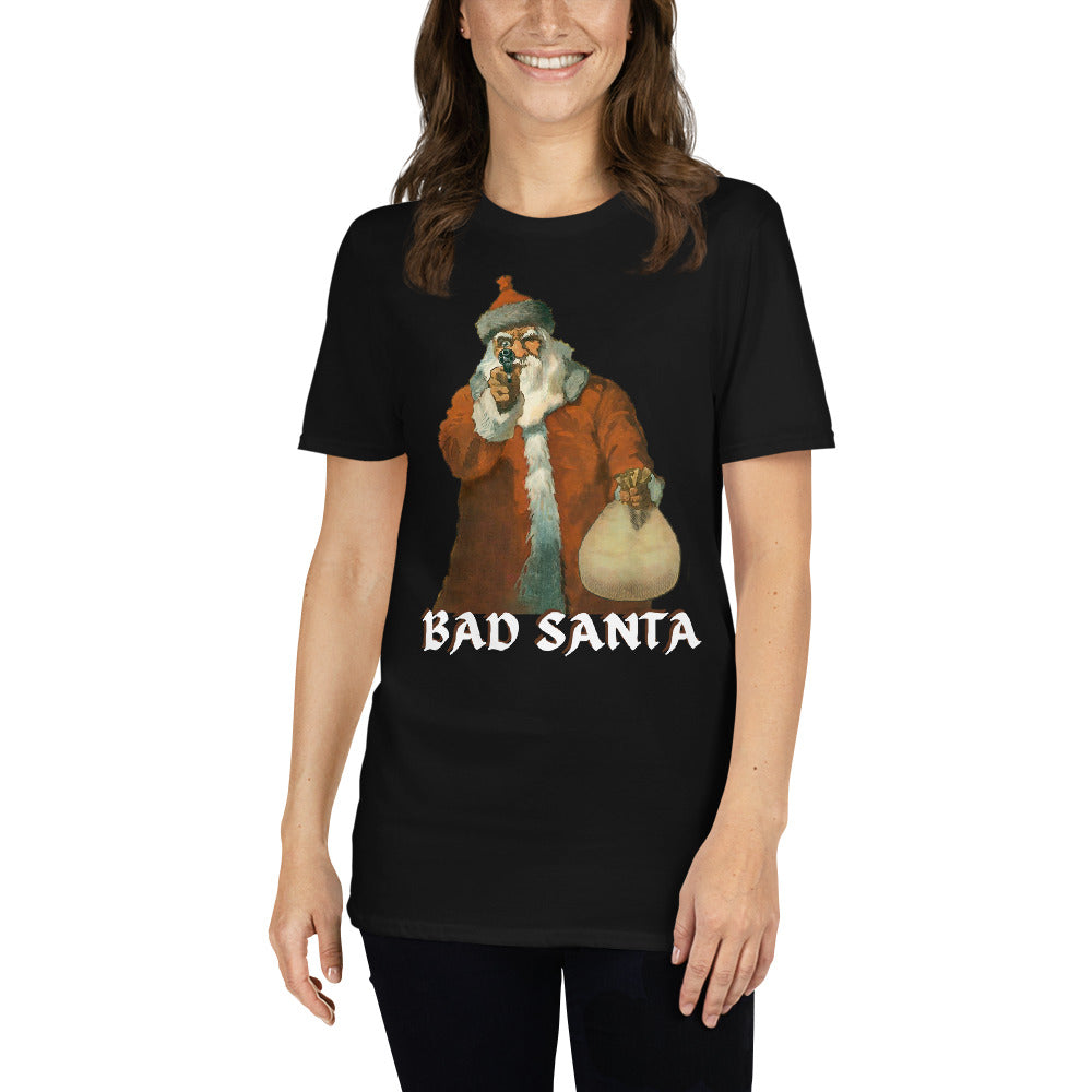 Bad Santa,  christmas shirt, holy night, sleeve t-shirt, Kurzärmeliges Unisex-T-Shirt