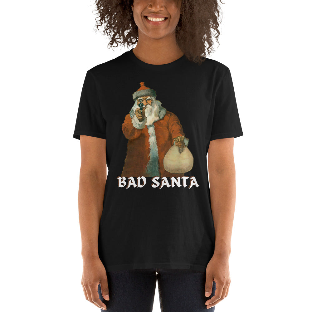 Bad Santa,  christmas shirt, holy night, sleeve t-shirt, Kurzärmeliges Unisex-T-Shirt
