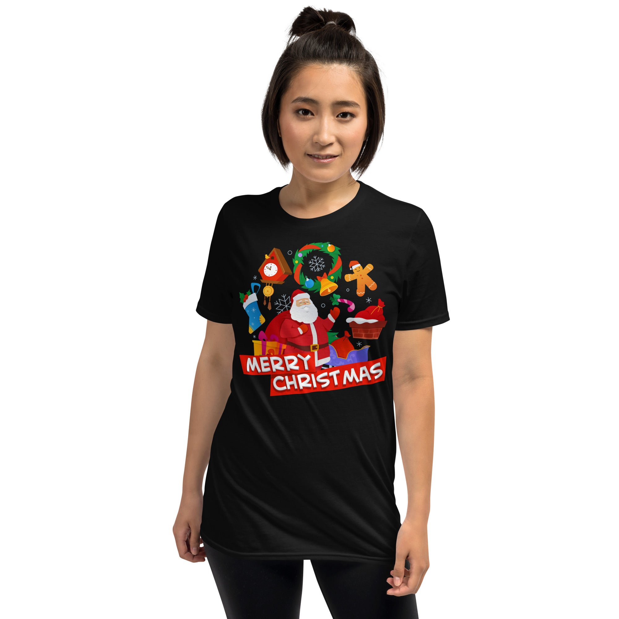 Santa Claus, merry christmas, Kurzärmeliges Unisex-T-Shirt - souverista