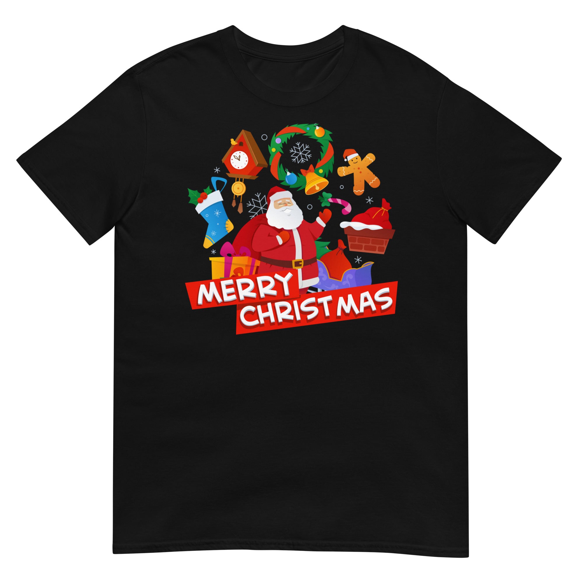 Santa Claus, merry christmas, Kurzärmeliges Unisex-T-Shirt - souverista