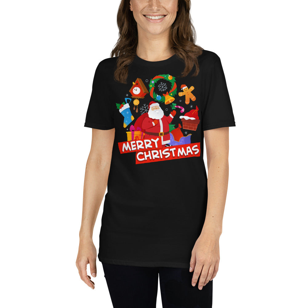 Santa Claus, merry christmas, Kurzärmeliges Unisex-T-Shirt - souverista