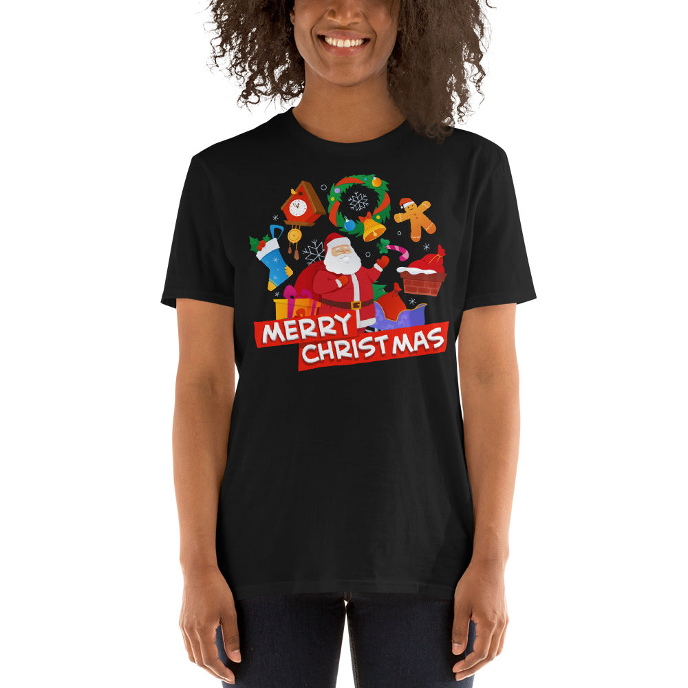 Santa Claus, merry christmas, Kurzärmeliges Unisex-T-Shirt - souverista