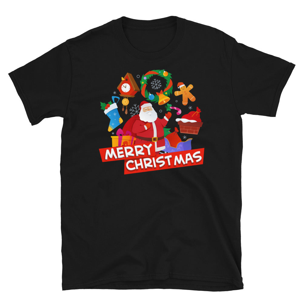 Santa Claus, merry christmas, Kurzärmeliges Unisex-T-Shirt - souverista