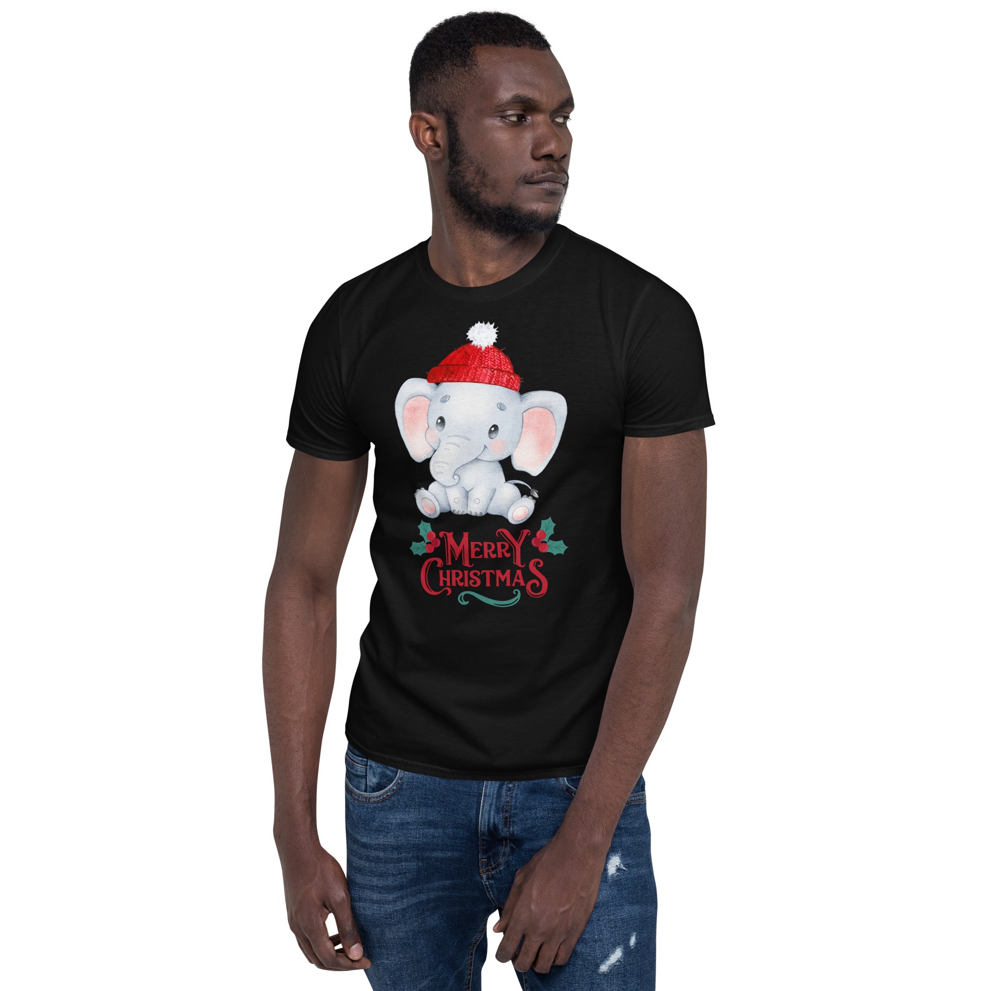 Elephant shirt, Weihnachtsmann T-Shirt, Weihnachten Shirt, Geschenk Weihnachten, personalisiertes T-Shirt, Kurzärmeliges Unisex-T-Shirt - souverista