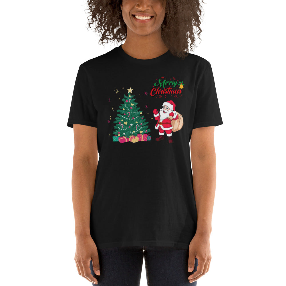 Merry Christmas, Santa Claus, Weihnachts T-Shirt, Kurzärmeliges Unisex-T-Shirt - souverista