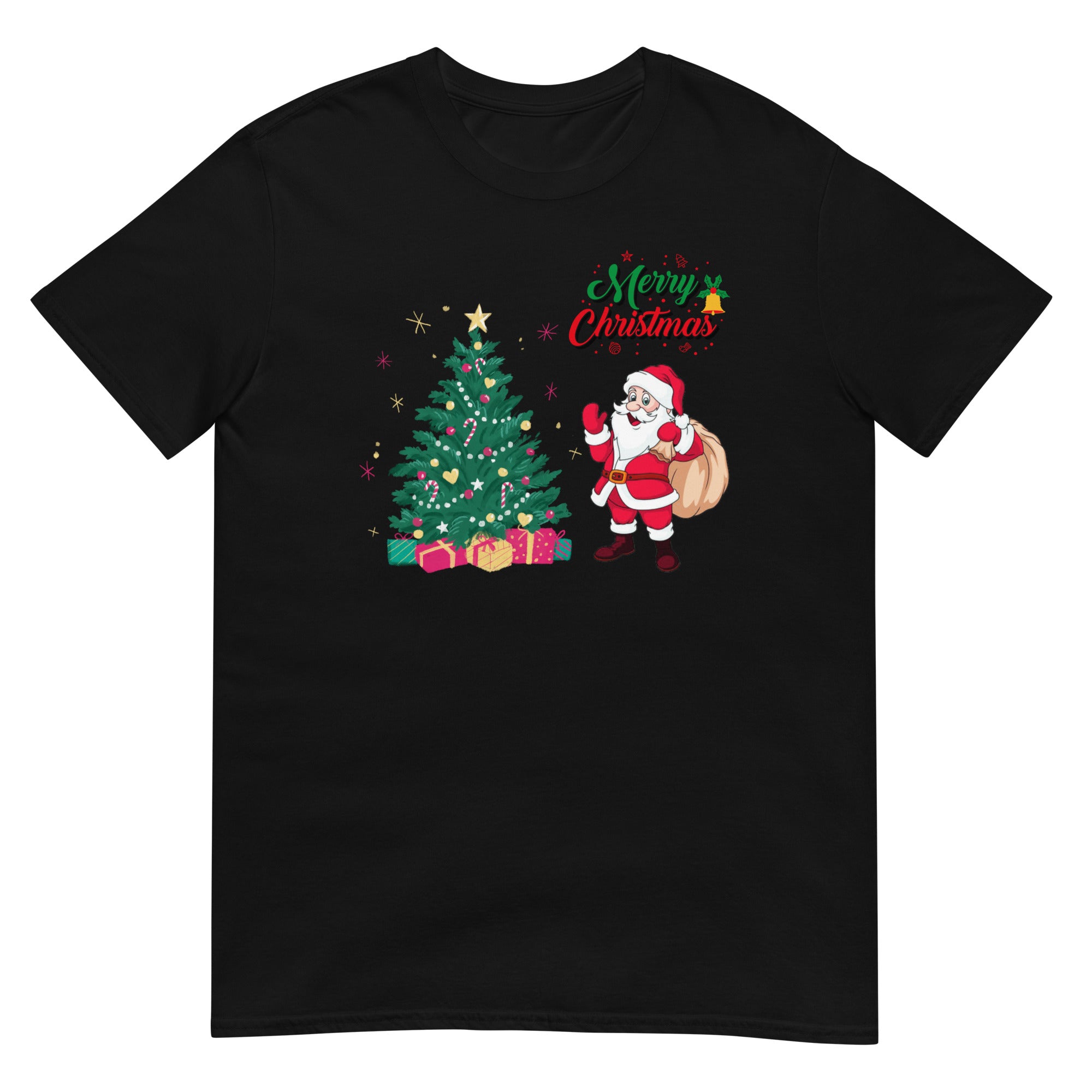 Merry Christmas, Santa Claus, Weihnachts T-Shirt, Kurzärmeliges Unisex-T-Shirt - souverista
