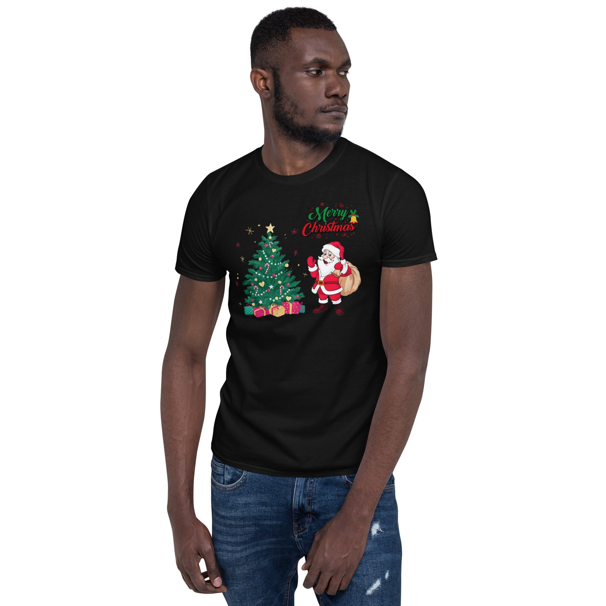 Merry Christmas, Santa Claus, Weihnachts T-Shirt, Kurzärmeliges Unisex-T-Shirt - souverista