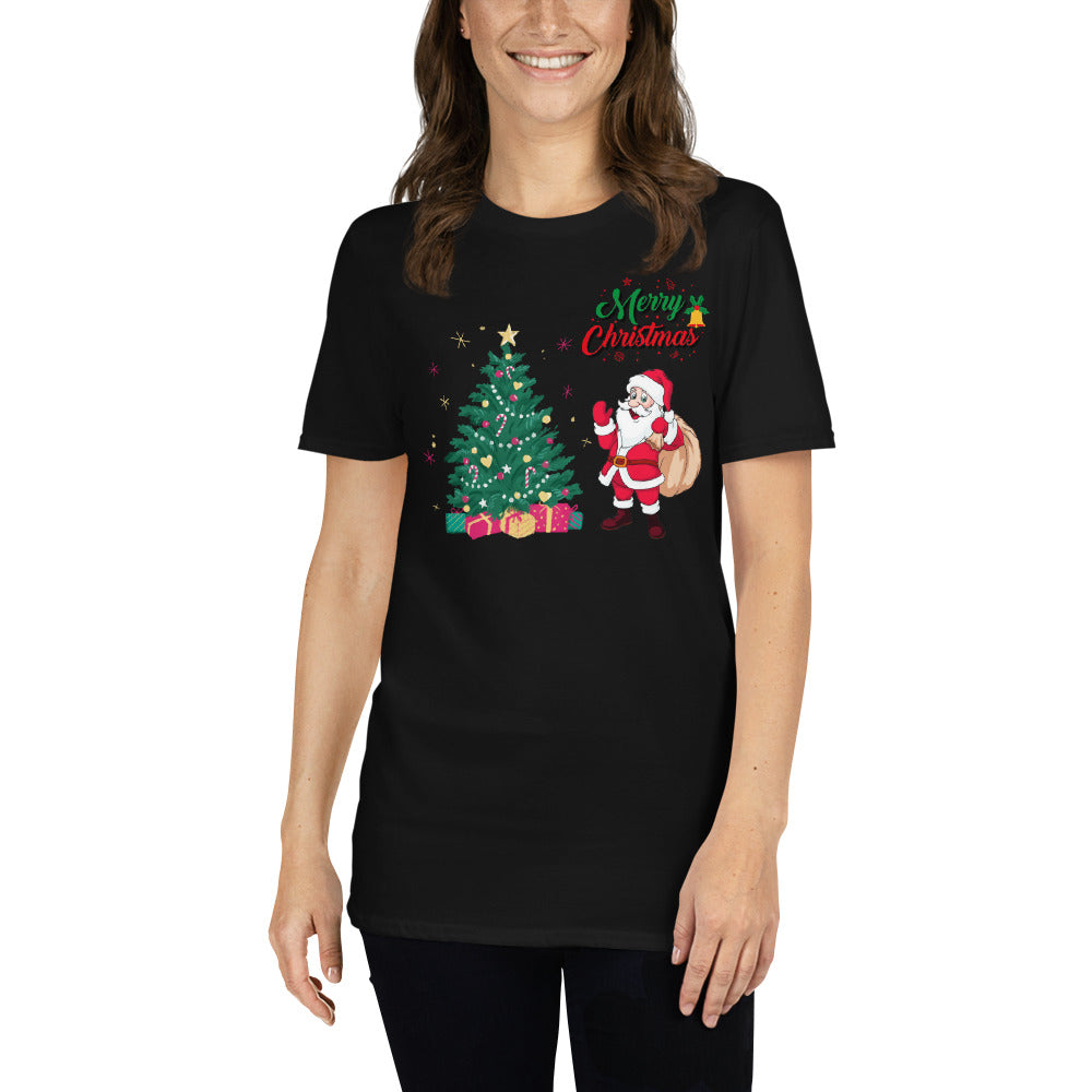 Merry Christmas, Santa Claus, Weihnachts T-Shirt, Kurzärmeliges Unisex-T-Shirt - souverista