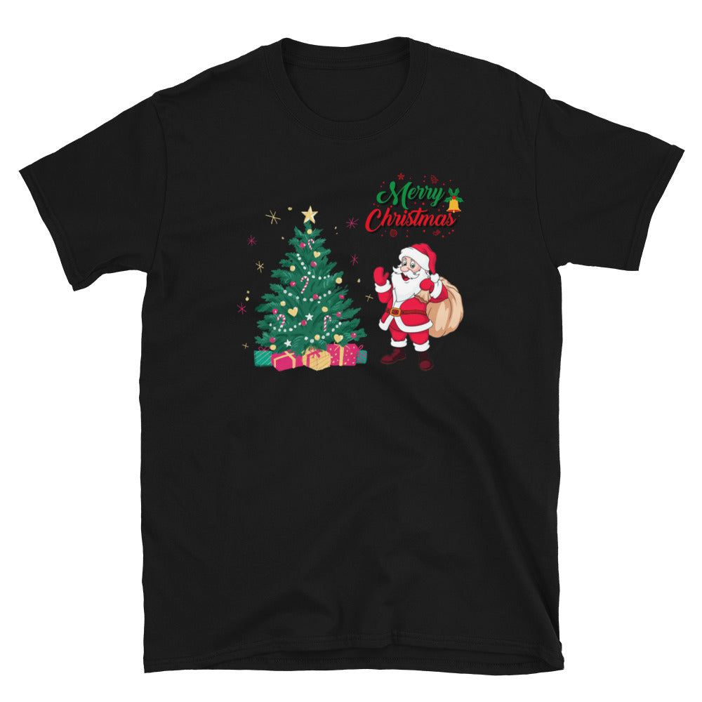 Merry Christmas, Santa Claus, Weihnachts T-Shirt, Kurzärmeliges Unisex-T-Shirt - souverista