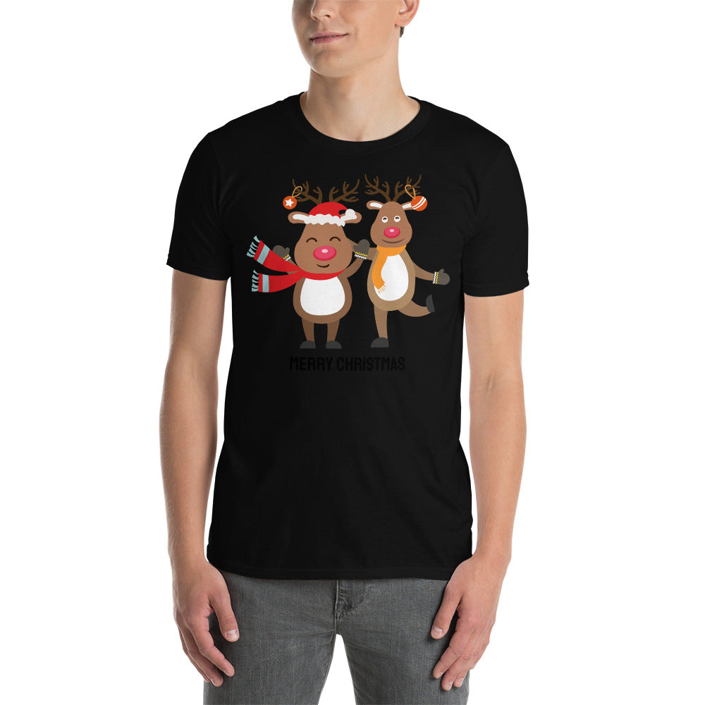 Frohe Weihnachten, Renntier T-Shirt, Kurzärmeliges Unisex-T-Shirt