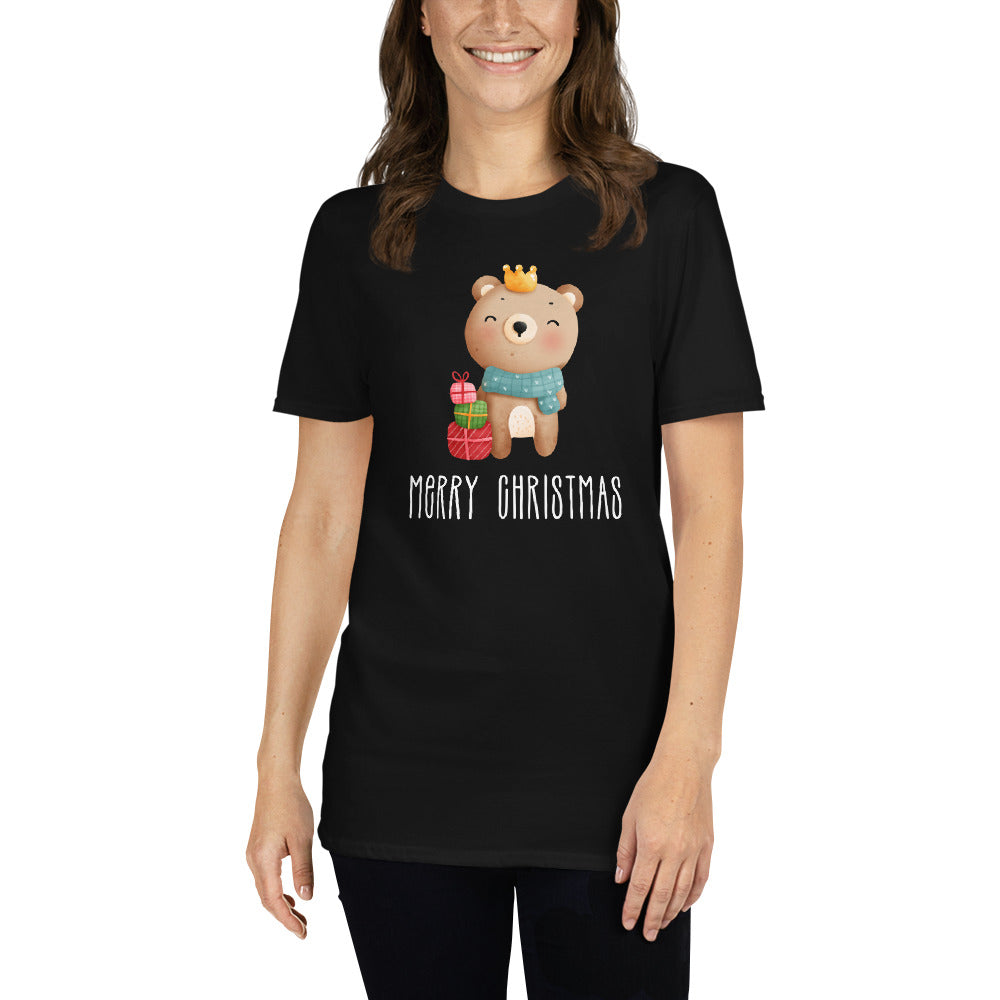 Teddybär T-Shirt, Frohe Weihnachten, Kurzärmeliges Unisex-T-Shirt