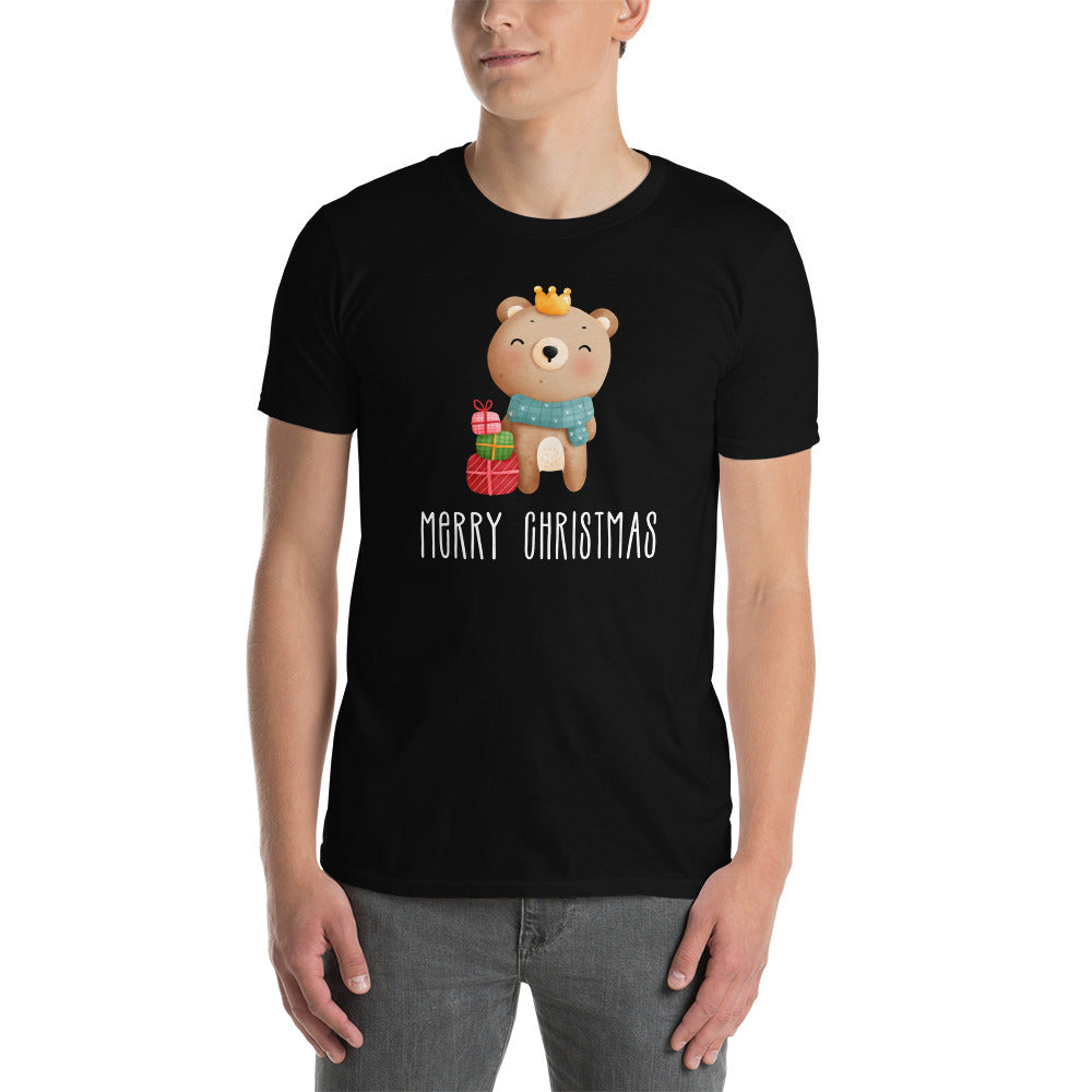 Teddybär T-Shirt, Frohe Weihnachten, Kurzärmeliges Unisex-T-Shirt