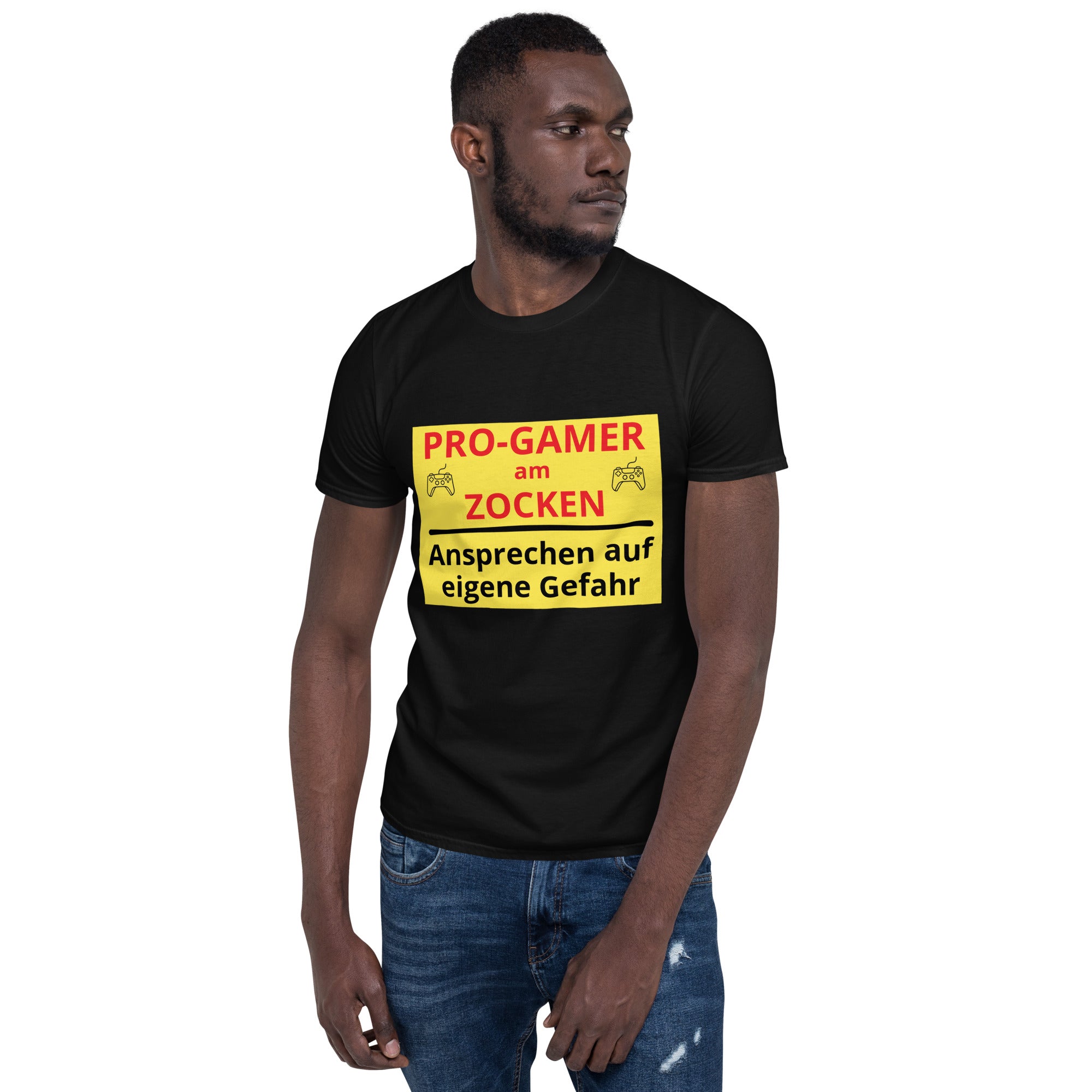 Pro Gamer am Zocken Kurzärmeliges Unisex-T-Shirt - souverista