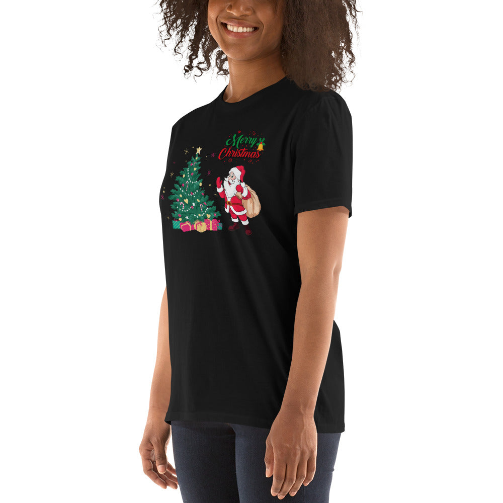 Merry Christmas, Santa Claus, Weihnachts T-Shirt, Kurzärmeliges Unisex-T-Shirt - souverista