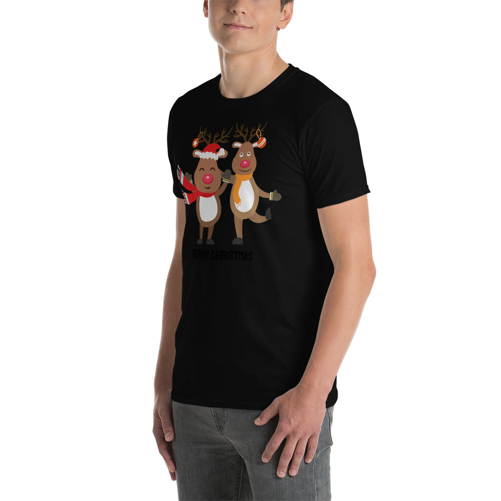 Frohe Weihnachten, Renntier T-Shirt, Kurzärmeliges Unisex-T-Shirt