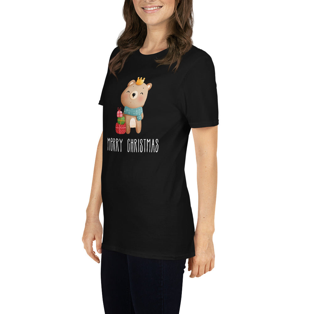 Teddybär T-Shirt, Frohe Weihnachten, Kurzärmeliges Unisex-T-Shirt