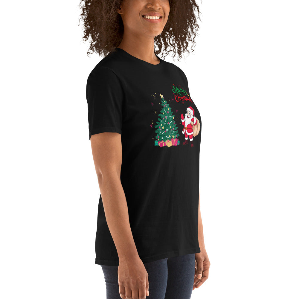 Merry Christmas, Santa Claus, Weihnachts T-Shirt, Kurzärmeliges Unisex-T-Shirt - souverista