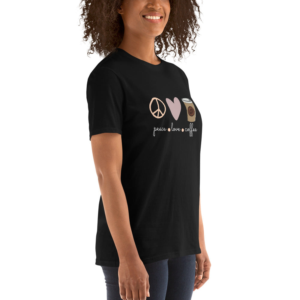 Love - Peace - Coffee Unisex-T-Shirt - souverista