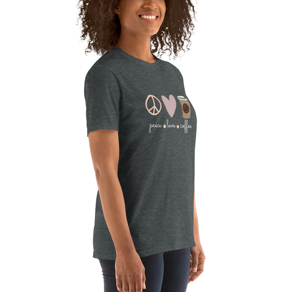 Love - Peace - Coffee Unisex-T-Shirt - souverista