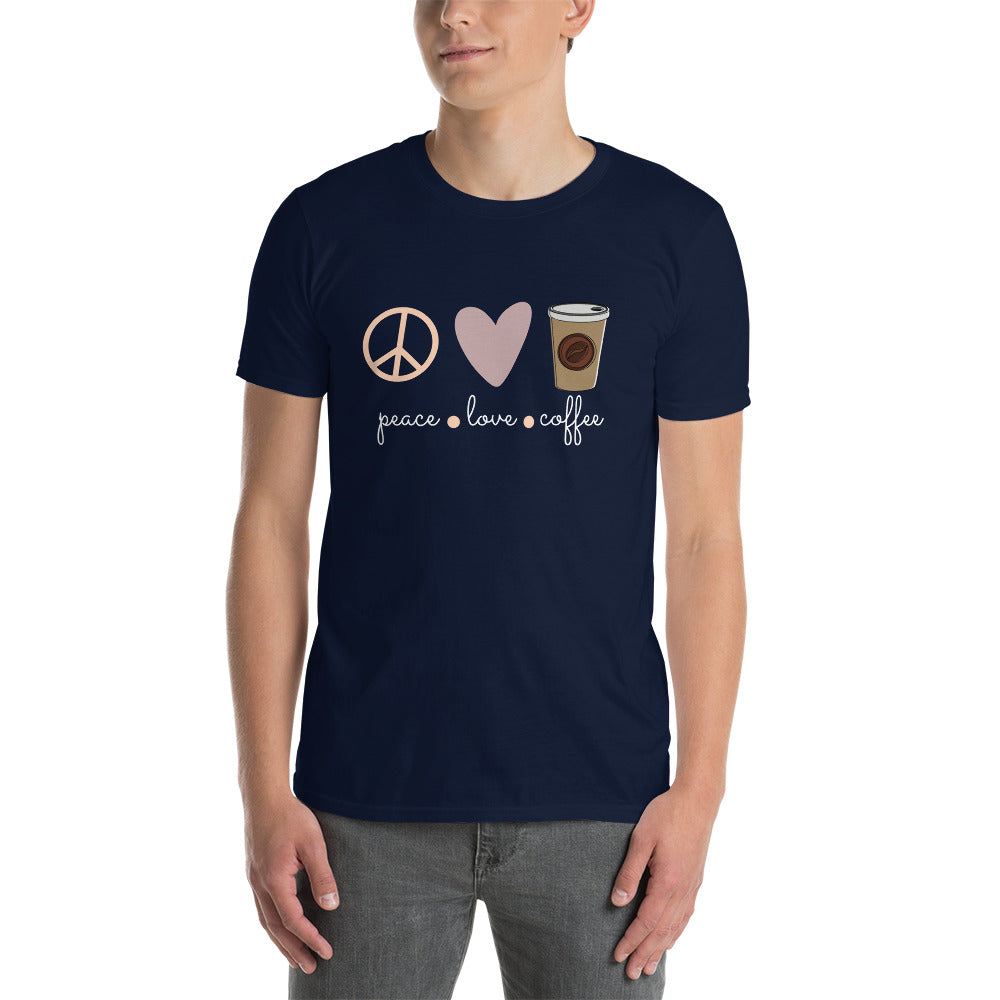 Love - Peace - Coffee Unisex-T-Shirt - souverista