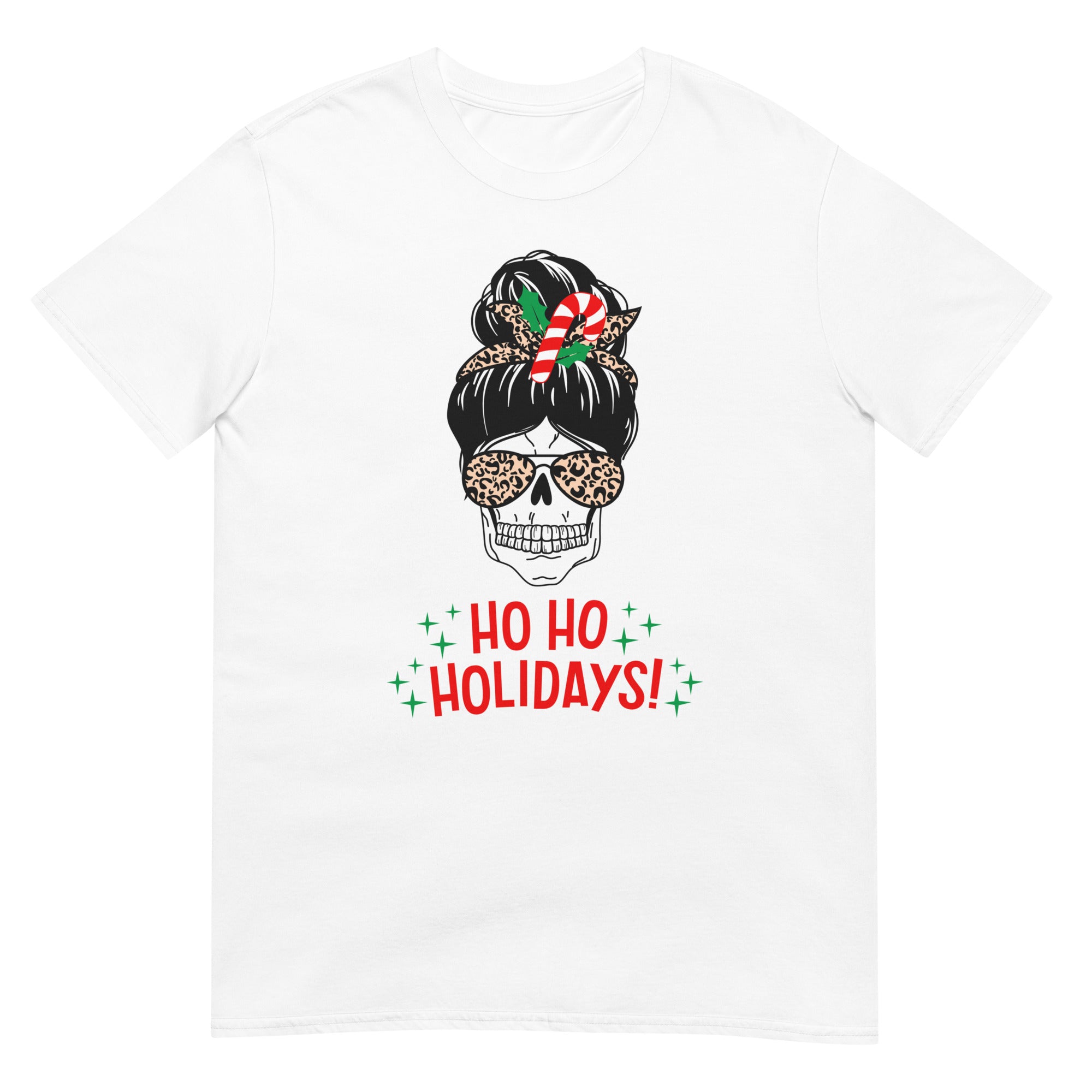 Totenkopf T-Shirt, Weihnachten T-Shirt, Kurzärmeliges Unisex-T-Shirt - souverista