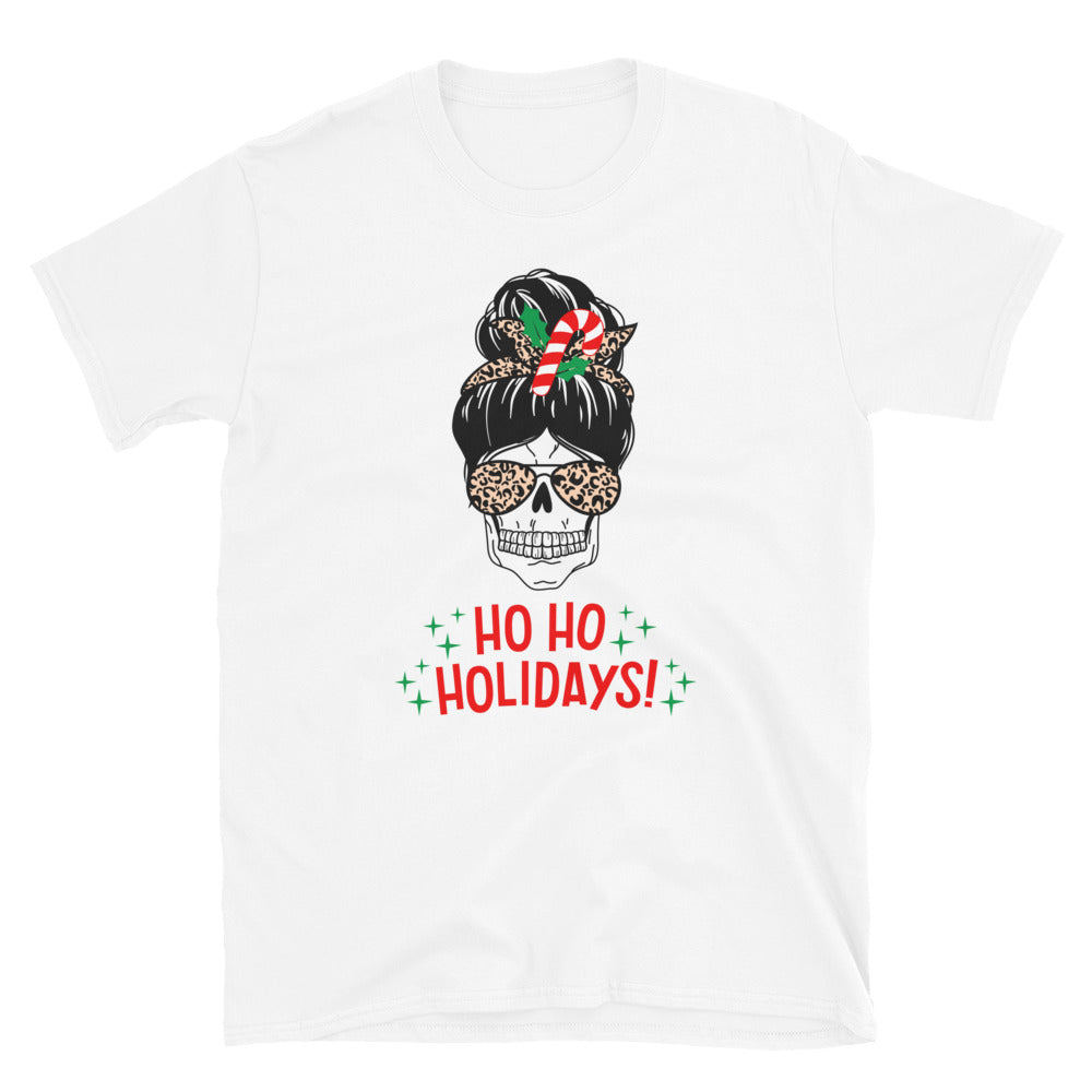 Totenkopf T-Shirt, Weihnachten T-Shirt, Kurzärmeliges Unisex-T-Shirt - souverista