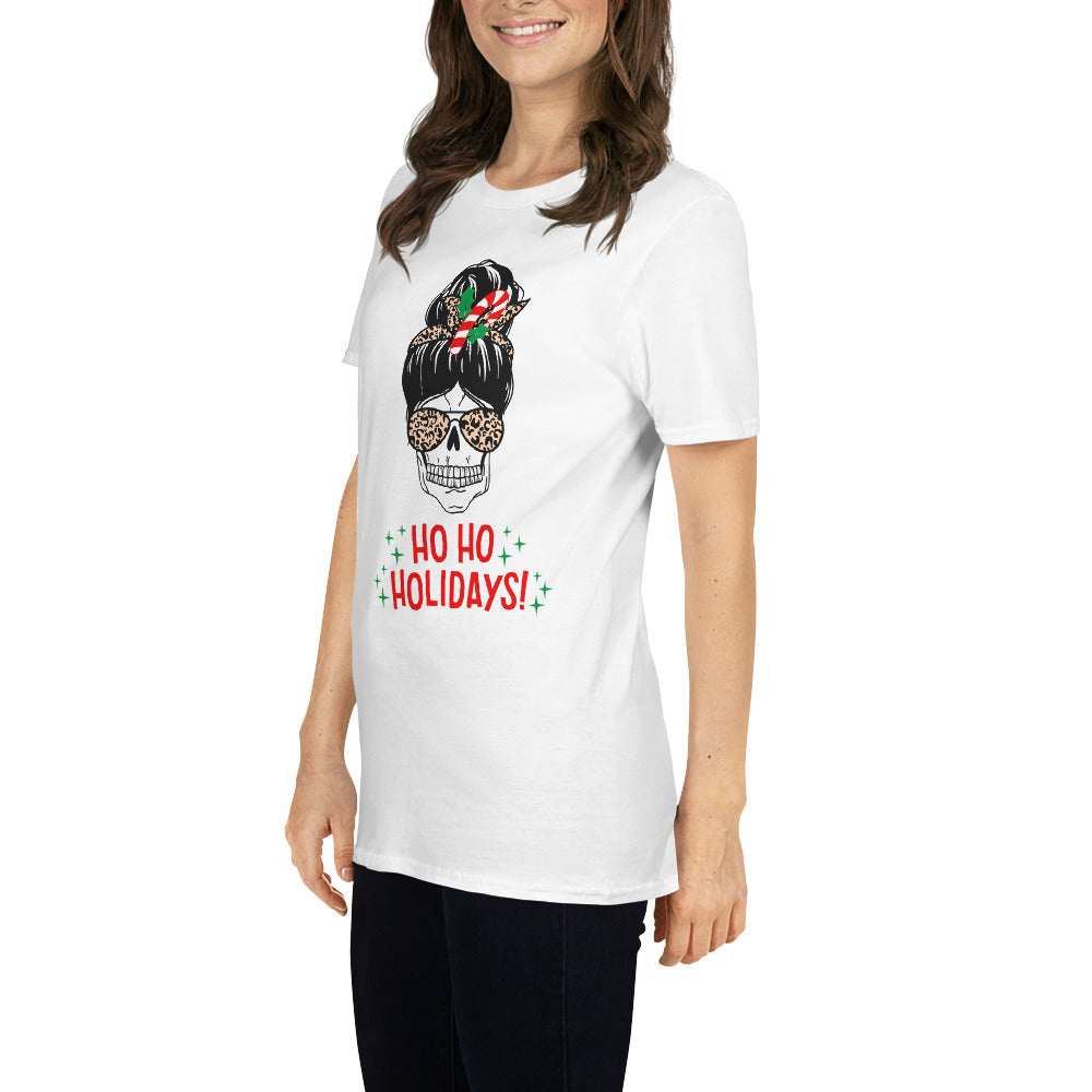 Totenkopf T-Shirt, Weihnachten T-Shirt, Kurzärmeliges Unisex-T-Shirt - souverista